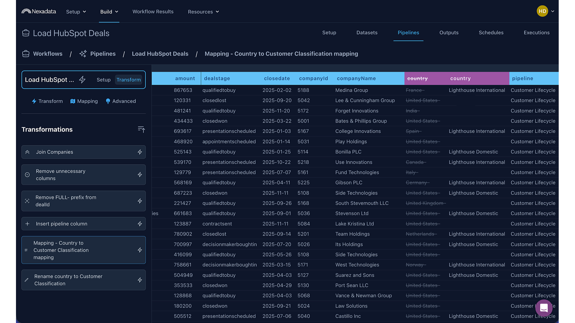 Nexadata interface showing how users can review AI-generated transformations in a human-in-the-loop workflow.